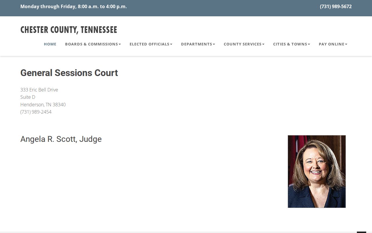 Chester County bench warrant reference, General Sessions Court and clerk contact