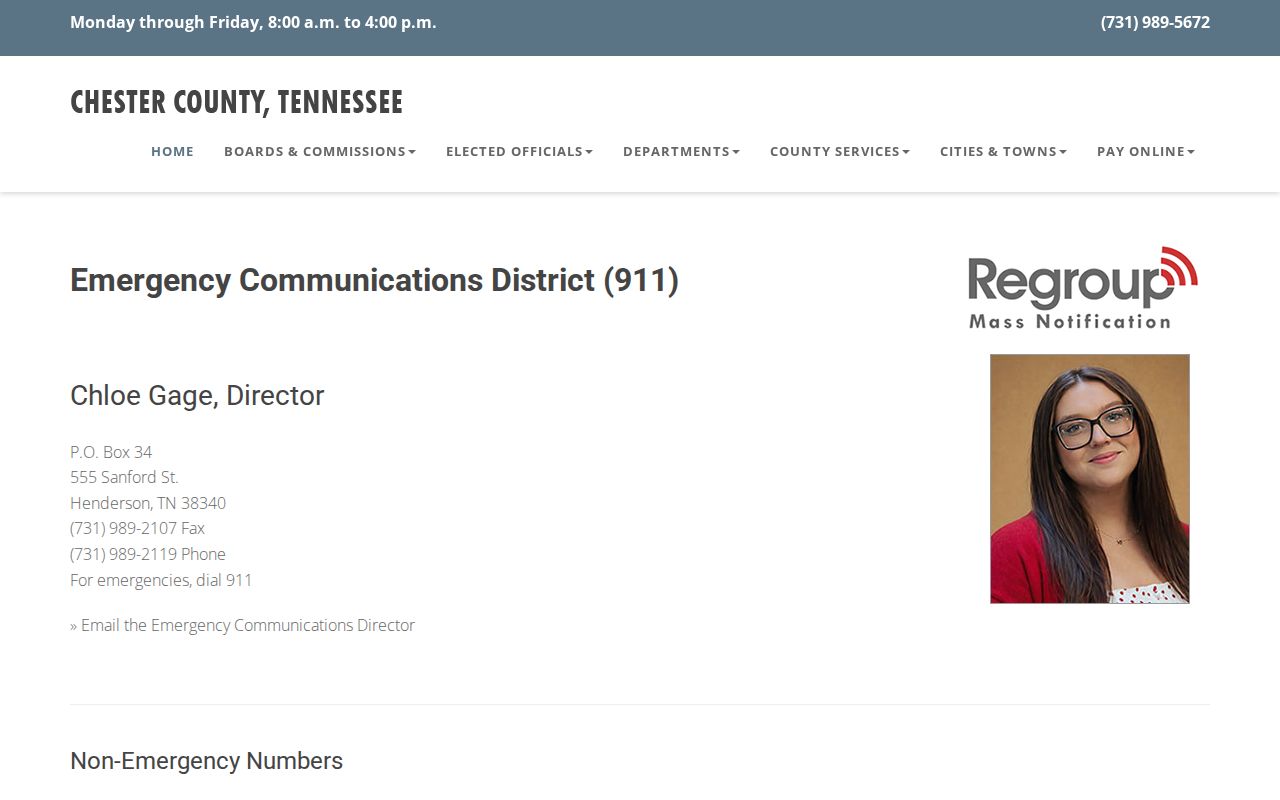 Chester County warrant records reference, county dispatch contact page