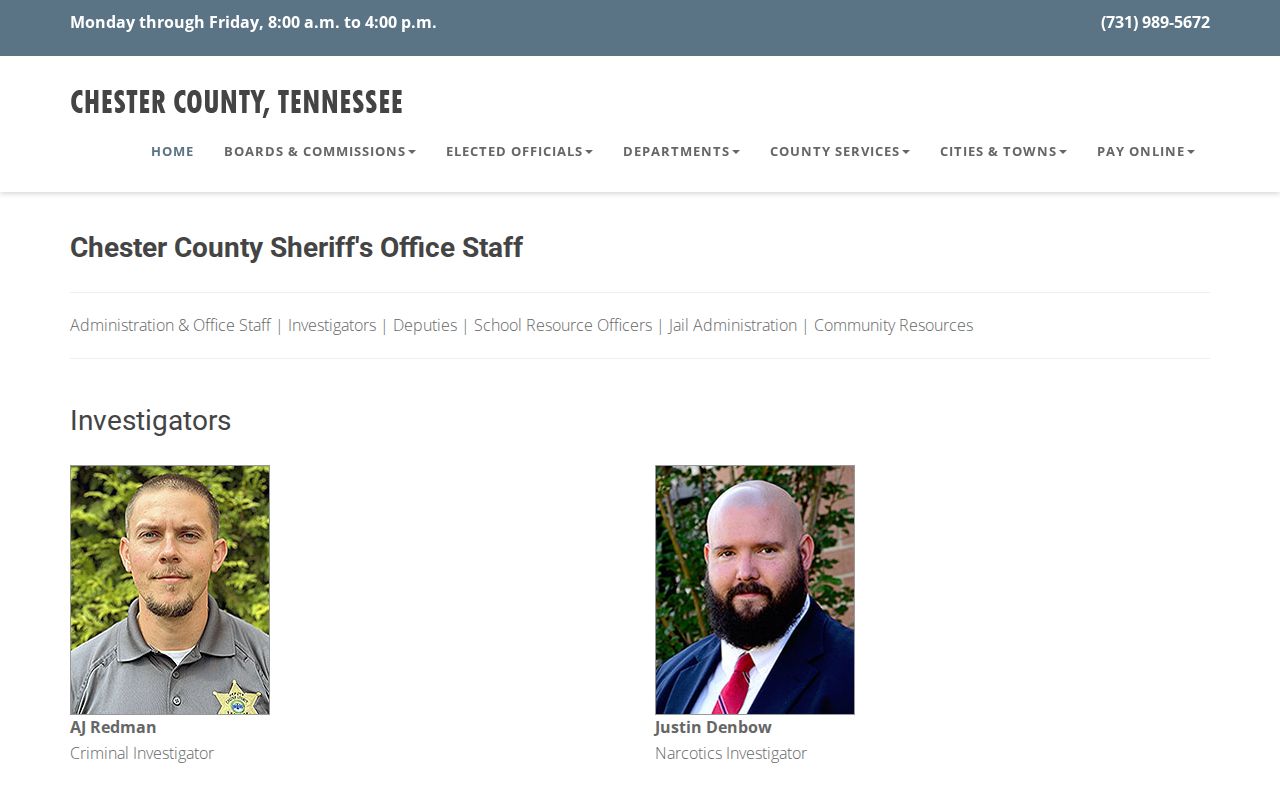 Chester County active warrant reference, Sheriff’s Office structure and public contact